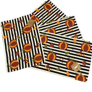 HARVEST COLLECTION SET OF 4  FALL‎ PRINTED PLACE MAT 13X19 NEW WITH TAG